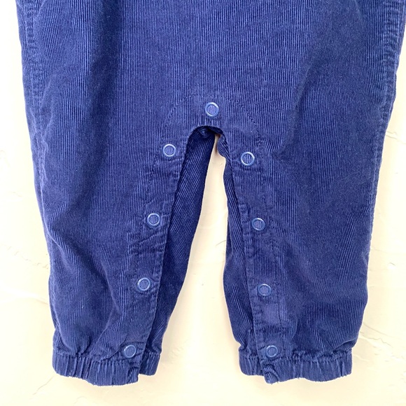 Carter's 6-9m Navy Corduroy Kids Overalls Girls or Boys Neutral Nautical Snap - Picture 3 of 5